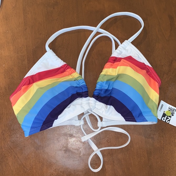 NWOT ModCloth Sara rainbow bikini top - Picture 3 of 8